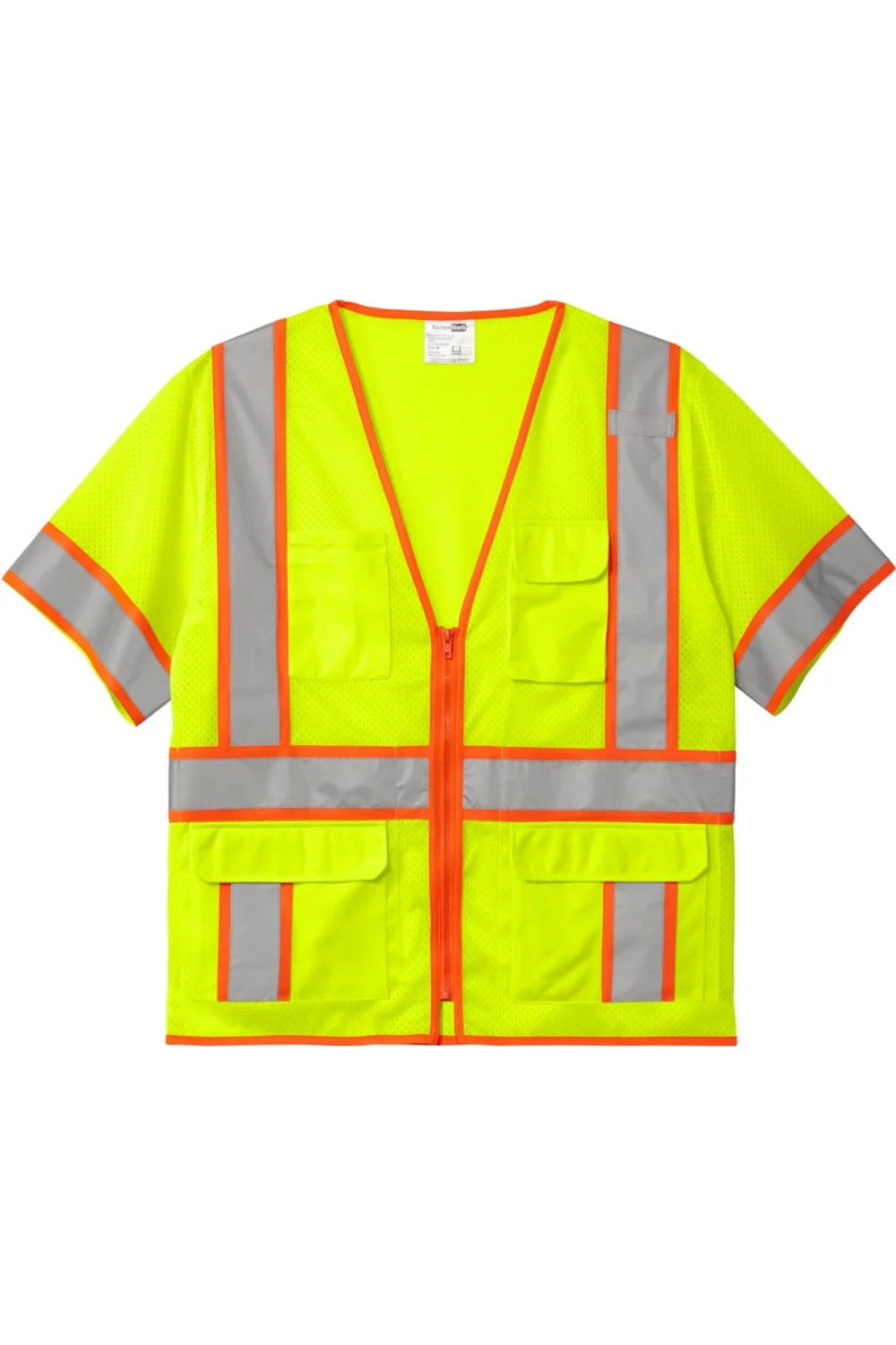 CornerStone ANSI 107 Class 3 Surveyor Mesh Zippered Two-Tone Short Sleeve Vest