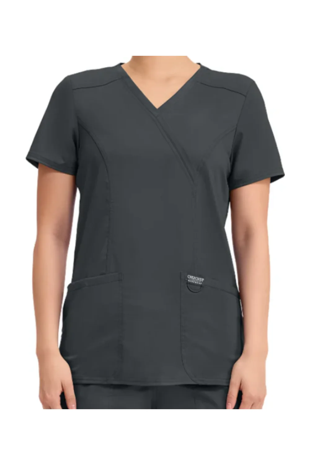 Cherokee - Workwear Revolution Women's 2-Pocket Mock Wrap Top